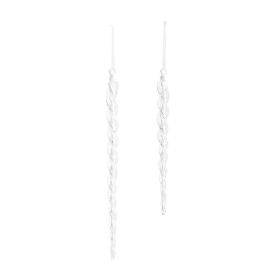 Melrose Clear Glass Icicle Ornaments Set